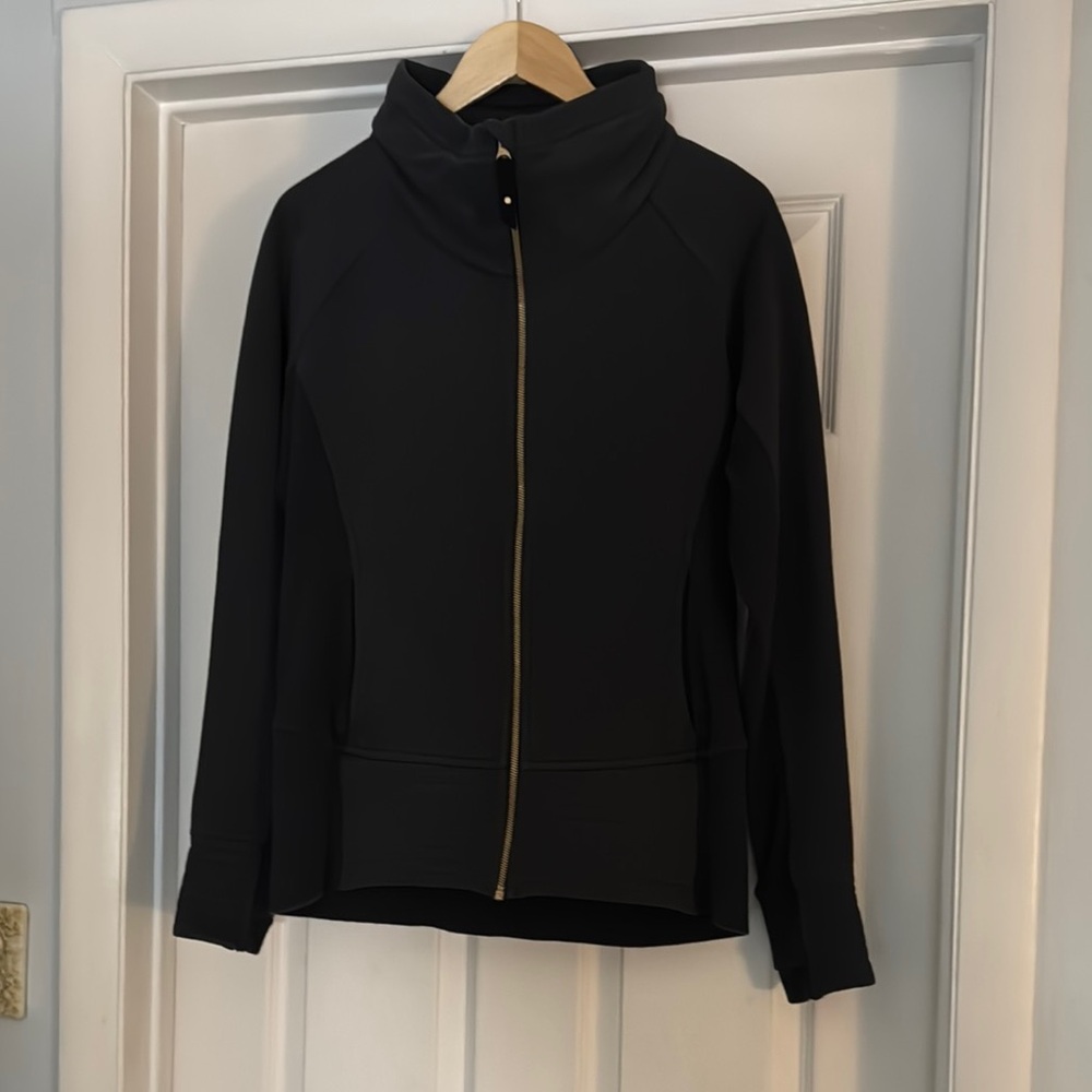 Lululemon Radiant Jacket Dark Grey with Gold Zipper Size 10